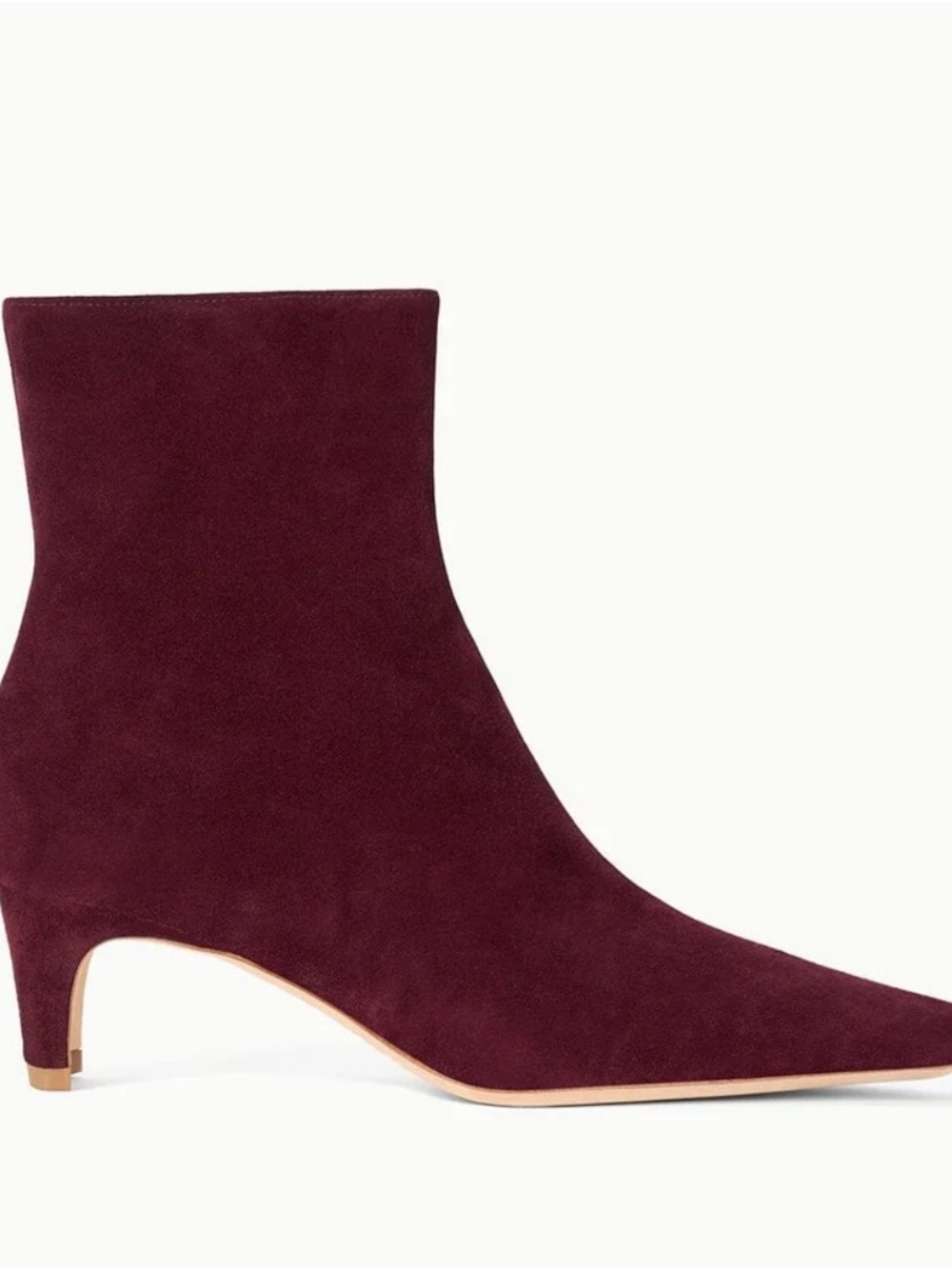 New Staud Wally 100% Suede Ankle Boots Pinot Burgundy Size EU 38 US 8 $395 - Picture 3 of 10